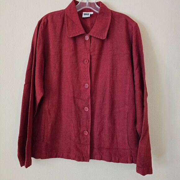 JOHNNY WAS Collection Women's Solid Red Blazer Size Large Jacket Size Large - Picture 1 of 11